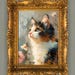 Adorable Cat Oil Painting - Digital Wall Art, Cute Feline Artwork for Home Decor