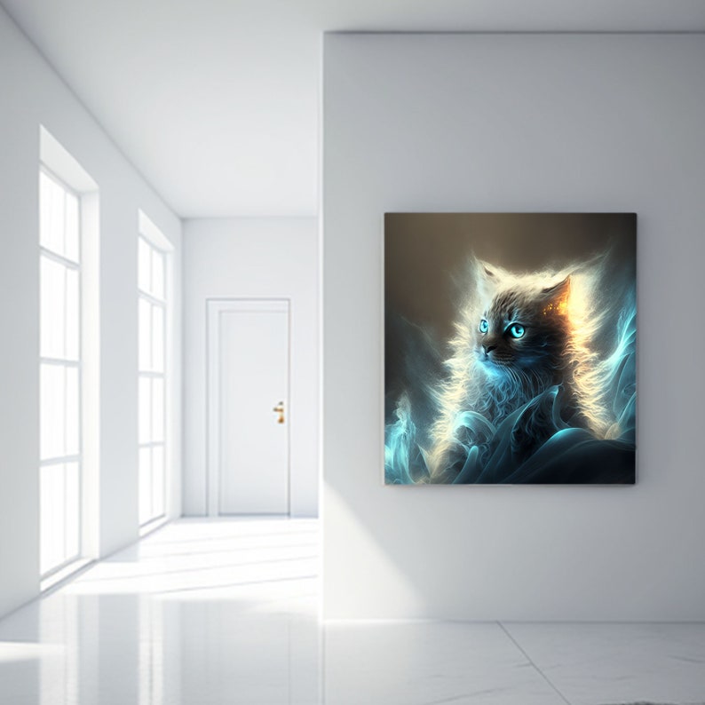 Abstract Cat Art Print - Modern Wall Decor, Unique Gift for Cat Lovers