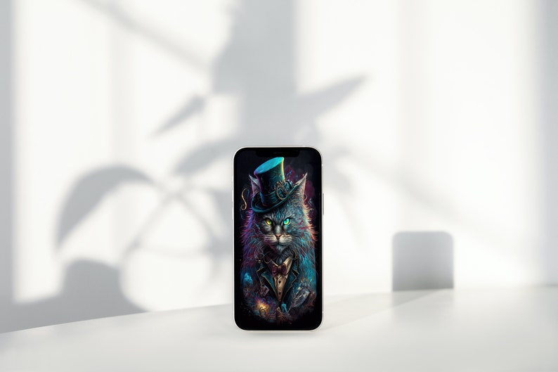 Feline Gentleman Digital Art Print – High-Resolution AI-Generated Wall Art