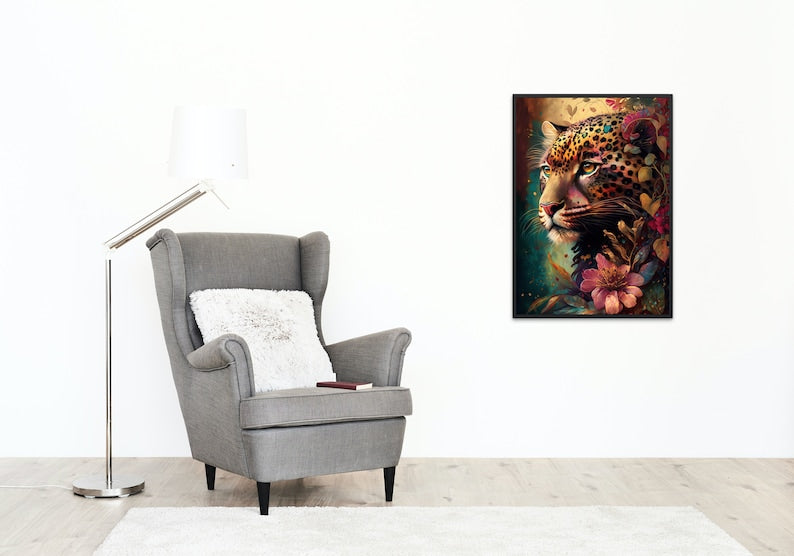 Watercolor Leopard Digital Art Print – Stunning High-Resolution Wall Art