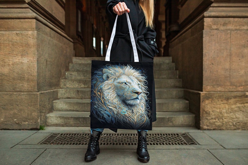 White Lion Digital Art Print – AI-Generated High-Resolution Wall Art for Home Decor