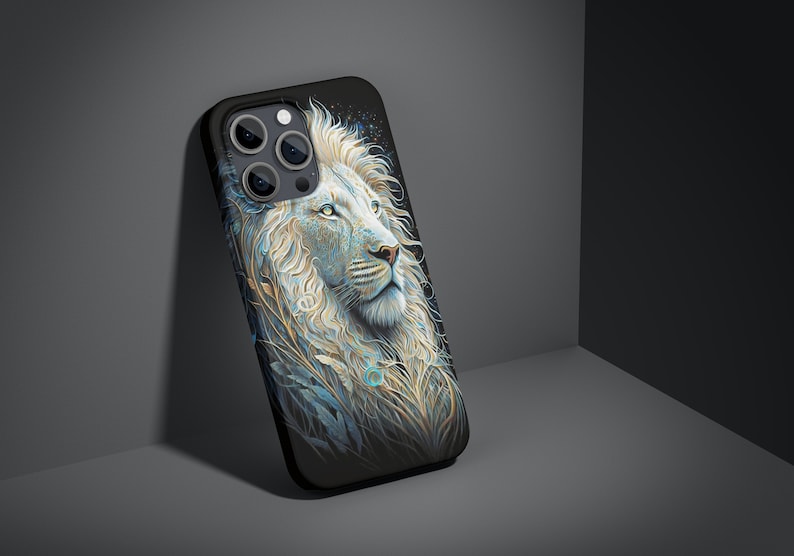 White Lion Digital Art Print – AI-Generated High-Resolution Wall Art for Home Decor