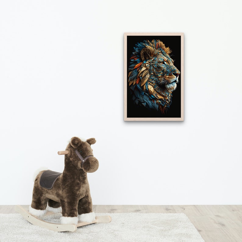 Majestic Lion Portrait Digital Art Print – High-Resolution Wall Art for Home Decor