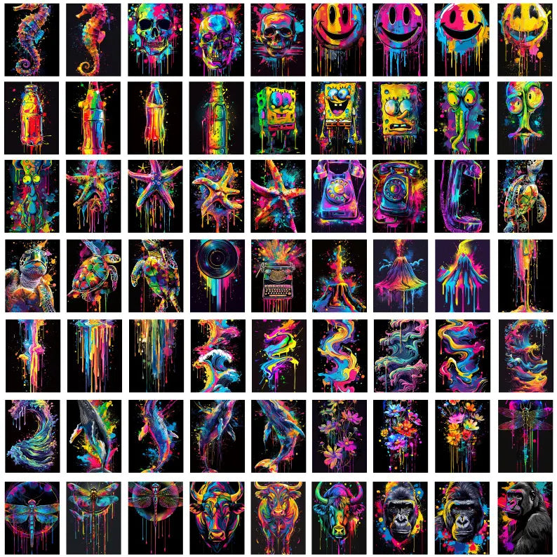 500+ Neon T-Shirt Designs Bundle – Vibrant PNG Graphics for Printing & Merch