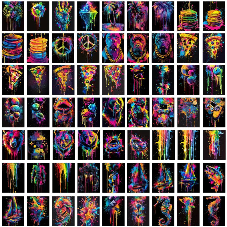 500+ Neon T-Shirt Designs Bundle – Vibrant PNG Graphics for Printing & Merch