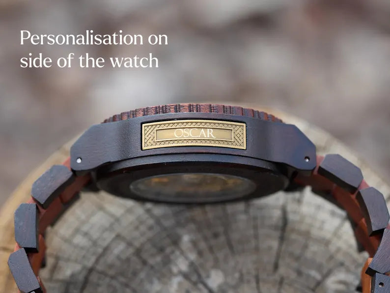 Personalized Engraved Wooden Watch for Men β Custom Gift for Him | Anniversary, Birthday & Wedding Gift