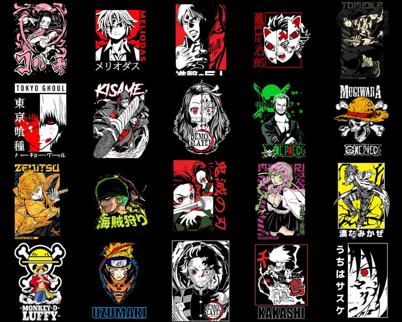 25,000+ Anime T-Shirt Designs Bundle – High-Quality PNG Graphics for Printing
