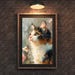 Adorable Cat Oil Painting - Digital Wall Art, Cute Feline Artwork for Home Decor
