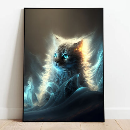 Abstract Cat Art Print - Modern Wall Decor, Unique Gift for Cat Lovers