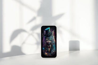 Feline Gentleman Digital Art Print – High-Resolution AI-Generated Wall Art