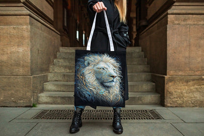 White Lion Digital Art Print – AI-Generated High-Resolution Wall Art for Home Decor