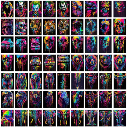 500+ Neon T-Shirt Designs Bundle – Vibrant PNG Graphics for Printing & Merch