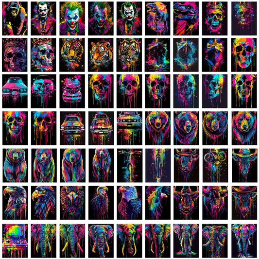 500+ Neon T-Shirt Designs Bundle – Vibrant PNG Graphics for Printing & Merch