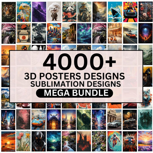 4000+ 3D Mega Bundle Poster Designs – High-Quality Digital Graphics for Prints & Merch