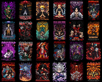 25,000+ Anime T-Shirt Designs Bundle – High-Quality PNG Graphics for Printing