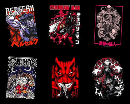 25,000+ Anime T-Shirt Designs Bundle – High-Quality PNG Graphics for Printing